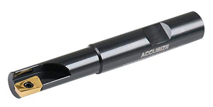 Accusize Industrial Tools 1/2'' 90 Deg Square Shoulder Indexable End Mill, 3-1/4'' Overall Length, Apkt11t3 Carbide Insert, 1 Flute, 0056-0914 - size: 1/2" Cut, 1/2" Shk, 1 Fl