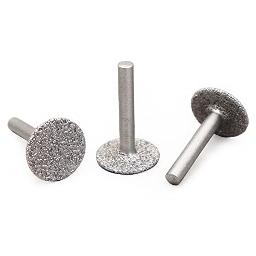 SHDIATOOL 3-Piece 25mm Diamond Wheel for Cutting/Shaping Tiles Marble brick Granite Concrete with 6mm(1/4") Shank 46 Grit - size: 25mm