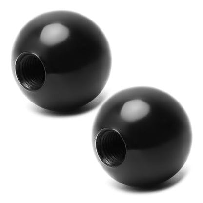 2Pcs 2" Threaded Ball Knobs, M16 Female Thread Machine Handle Black