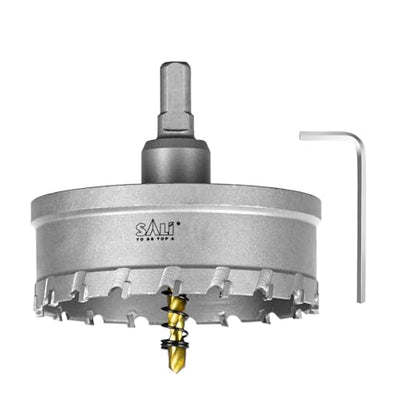 SALI 3-9/16"(90mm) TCT Hole Saw Kit Tungsten Carbide Tipped Hole Saw Drill Bit with Titanium-Plated Pilot Drill bit for Metal, Stainless Steel, Iron, Wood, Plastic - size: 3-9/16"