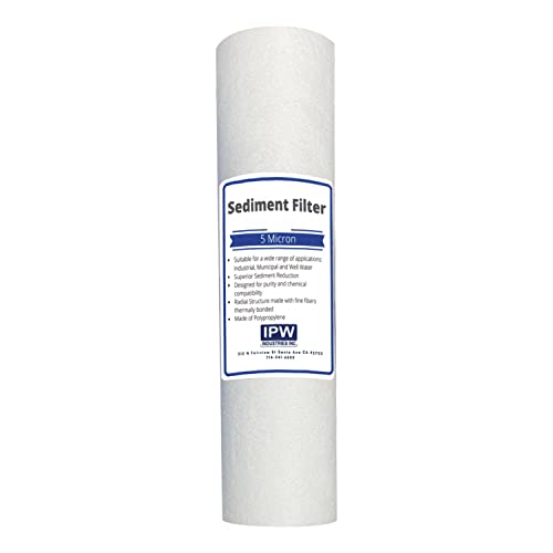 IPW Industries Inc 12-Pack 5 Micron Sediment Filter - 10"x2.5" Sediment Water Filter Replacement - Compatible w/Kenmore 38480 Water Filtration System
