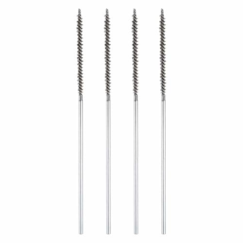 HARFINGTON 4pcs Wire Bore Brush 6 x 5/32" 1/8 Inch Shank Stainless Steel Bristles Cleaning Brush for Clean Car Part Tube Kitchen Garage - size: 6 x 5/32" 1/8 Inch