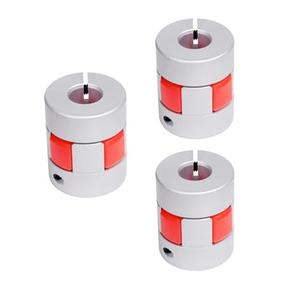 Aluminium Plum 3 Pieces Flexible Shaft Coupling Diameter 25mm Length 30mm Connector Flexible Coupler for 3D Printer CNC Machine and Servo Stepped Motor (D25 L30, 6.35-8mm) - size: 6.35mm to 8mm