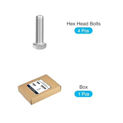METALLIXITY Hex Head Bolts (1/2-20 x 2) 6Pcs, 304 Stainless Steel 18-8 Fully Threaded, External Hex Drive, Plain Finish, Hex Head Screw Bolt, Silver - size: 1/2-20x2"