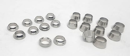10 Sets of 1/4" Compression Fitting Ferrules, 316 Stainless Steel