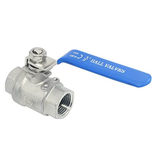 DAN SPEED 1/2" NPT Female 316 Stainless Steel Full Port Ball Valve Vinyl Handle WOG1000 (1/2 inch) - size: 1/2 inch 1 piece