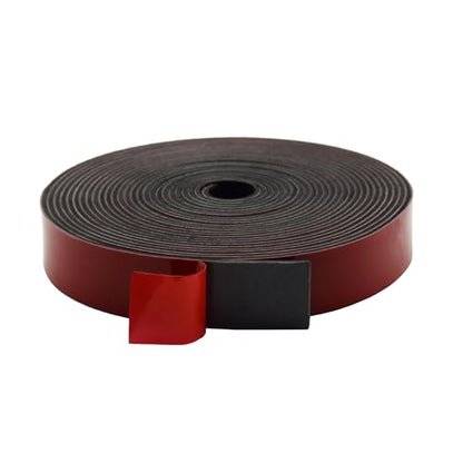 DEVNOL Self-Adhesive Neoprene Rubber Strips 1/16" Thick x 1” Wide x 23' Long, Sealing, Cushioning, Weather Stripping, Gaskets, and DIY Projects, Weatherproof - color: red adhesive backing, size: 1/16" x 1" x 23'