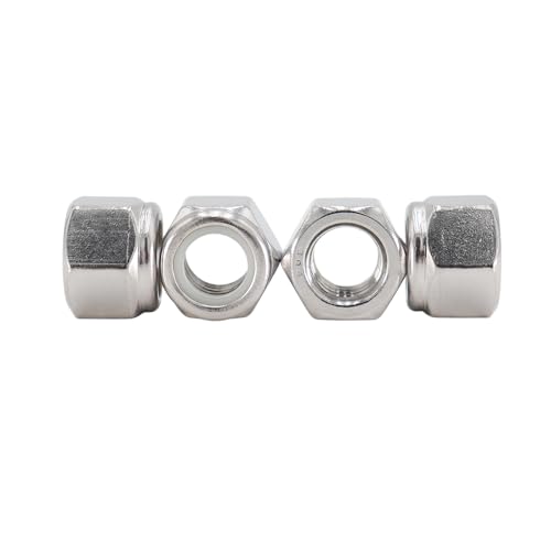 #10-32 Nylon Insert Hex Lock Nuts 50 Pack 304 Stainless Steel Self-Locking Nylon Lock Nuts Plain Finish for Industrial Construction Fasteners - size: #10-32 (50 pcs)