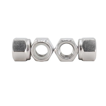 #10-32 Nylon Insert Hex Lock Nuts 50 Pack 304 Stainless Steel Self-Locking Nylon Lock Nuts Plain Finish for Industrial Construction Fasteners - size: #10-32 (50 pcs)