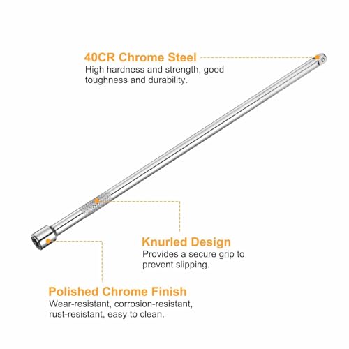 HARFINGTON 1pcs Socket Extension Bar 1/4" Drive 10" Long Extension Bars - size: 1/4" x 10"