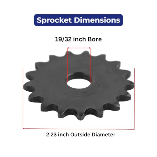 Jeremywell #35 Roller Chain Sprocket, 17 Tooth A-Plate, 19/32" Bore