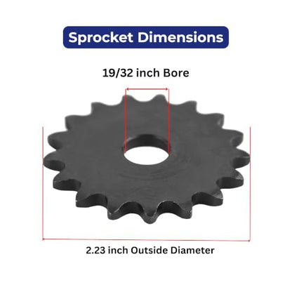 Jeremywell #35 Roller Chain Sprocket, 17 Tooth A-Plate, 19/32" Bore