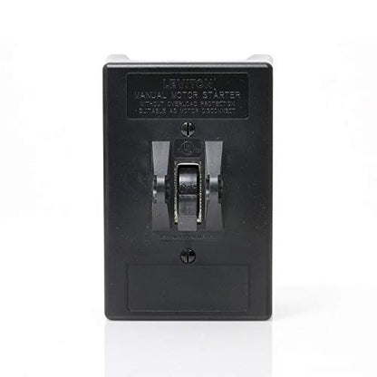 Leviton Manual Motor Controller, Industrial Grade, Grounded To Enclosure, Back & Side Wired, N1303-TDS, Black - color: Black