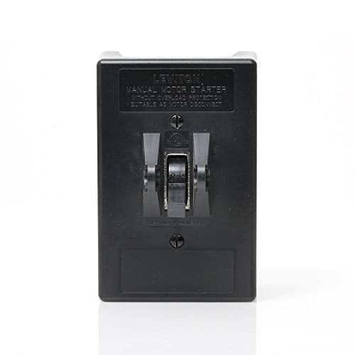 Leviton Manual Motor Controller, Industrial Grade, Grounded To Enclosure, Back & Side Wired, N1303-TDS, Black - color: Black