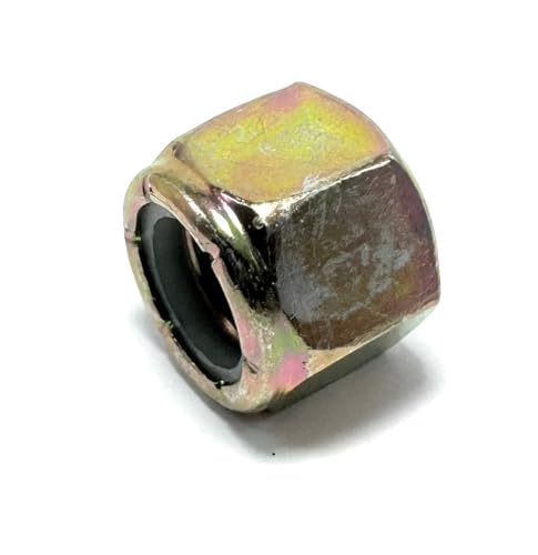 1/4"-20 Grade 8 Hex Nylon Insert Lock Nut, Yellow Zinc, 25 Pack - size: 1/4"-20