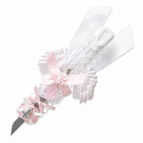 Cute Box Opener Cutter, Package Opener, Small Plastic Box Cutter Retractable, Snap off Utility Paper Exacto Knife, Kawaii Desk Office Home Aesthetic Accessories Essentials, Stationery Craft Supplies - color: White