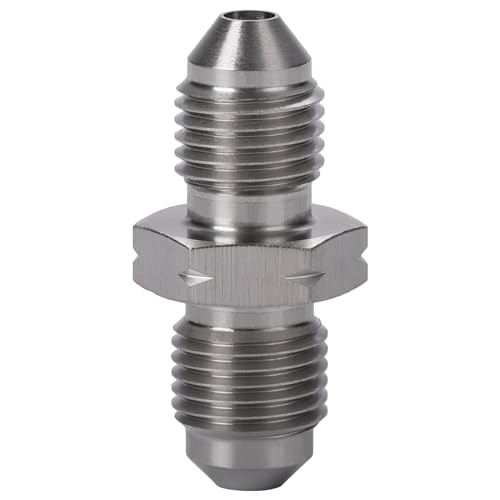 3AN Male to M10x1.0 Male Stainless Steel Brake Clutch Fuel Oil Fitting Adapter Coupler - size: 3AN to M10x1.0