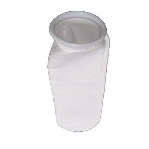 (10 Pack) #4 Size 10 Micron Liquid Filter Bags, Polyester Felt with Polypropylene Ring, 4-1/8" Diameter x 14" Length, Max Temperature 300°F, High Dirt Holding Capacity for Liquid Filtration