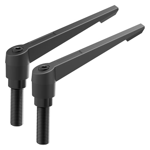 2PCS Clamping Lever Handles, M10 x 40mm Male Thread, Adjustable Quick Release Locking Rotating Screw Bolt Stud Knobs Apply for Lathe Machinery, Black - size: M10 x 40mm
