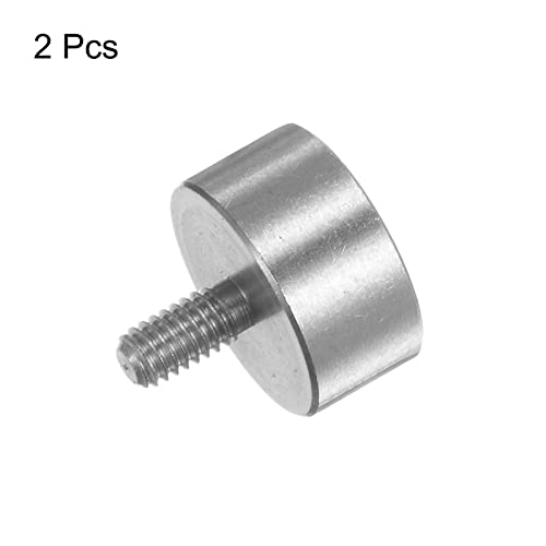HARFINGTON 2pcs Flat Contact Points 10mm Dia 5mm Length M2.5 Thread 303 Stainless Steel for Dial Digital Indicator Depth Gauge Thickness Gauge - size: 10mmx5mm