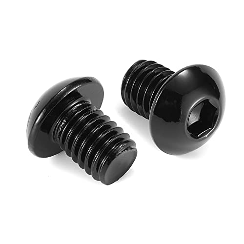 1/4-20 x 1/2" Button Head Socket Cap Bolts Screws, 10Pcs 304 Stainless Steel 18-8, Allen Hex Drive, Black Oxide by SG TZH(with Hex Spanner) - size: 1/4-20 x 1/2"