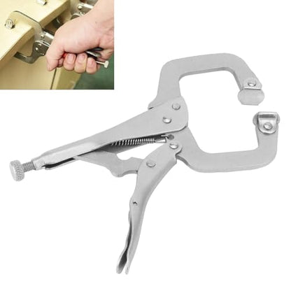 10 Inch Alloy Steel Adjustable Locking Pliers Wide Jaw with Rotating Pads Heavy-Duty Clamp Tool for Welding, Metalworking & Woodworking