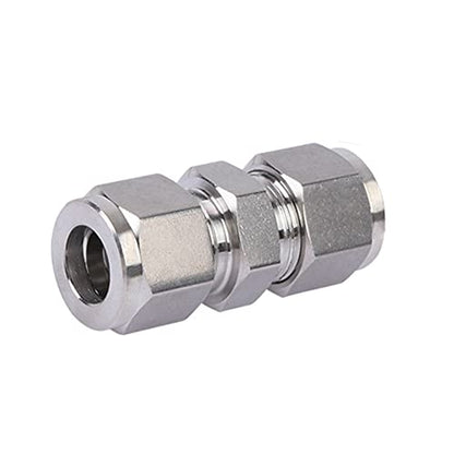 304 Stainless Steel Compression Union W/Double Ferrule 1/4" x 1/4" OD 2pc - size: 1/4" x 1/4" OD