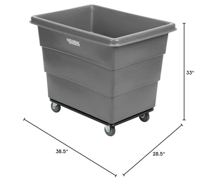 Global Industrial 12 Bushel Plastic Bulk Box Truck, Steel Base, Gray - color: Gray