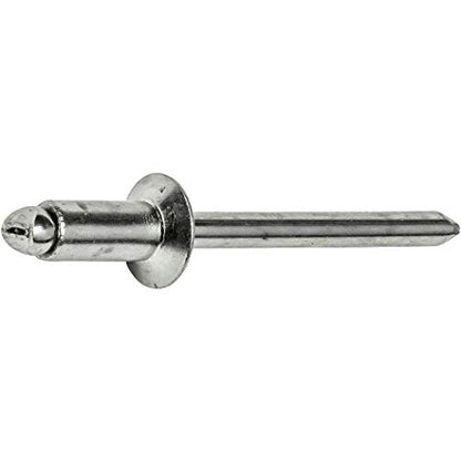 Fastenere Pop Rivets - 1/8" x 1/4" (100 pcs) Heavy Duty, Open-End, Stainless Steel, Dome-Head Blind Rivets, Corrosion-Resistant, High Tensile & Shear Strength, 4-4 Gap .188" - .250" - size: 1/8" x 1/4" (4-4) (100 Pack)