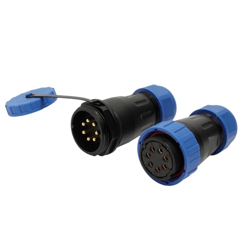 TY28 7 Pin 25A Connector Female Male Plug Socket Screw-Crimp Easy Quick-Disconnect for Automotive Electrical Power Device - color: In-line Mount, size: 7 Pin 25A