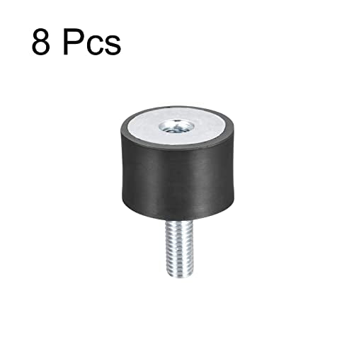uxcell Rubber Mounts 8pcs M8 Male/Female Vibration Isolator Shock Absorber, for Garage Motor Air Compressor Car Boat Bobbins, D30xH20mm - size: M8x30mmx20mm