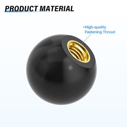 3/8"-16 Threaded Knobs,1-3/8" Black Thermoset Bakelite Handles for Lawn Mower & Equipment 6PCS