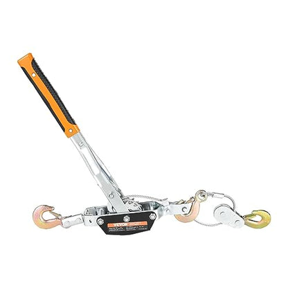 VEVOR Come Along Winch, 5 Ton (11,023 lbs) Pulling Capacity, 11.5 ft Steel Cable, 3 Hooks, Heavy Duty Ratchet Power Puller Tool with Dual Gears, Automotive Hoist Cable Puller Ideal for Vehicle Rescue - size: 5 Ton