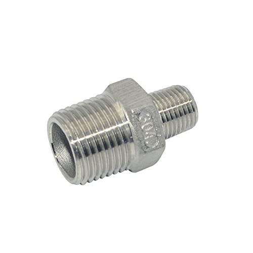 1/2" x 1/4" Male Threaded Reducing Nipple Fitting/Adapter,Stainless Steel SS304 NPT Pipe Hex Reducer - size: 1/2" x 1/4"