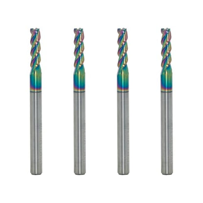 7/64" Carbide Square End Mill, 3 Flute, DLC Coating, 4 Pcs - size: 7/64" (4 Pieces)