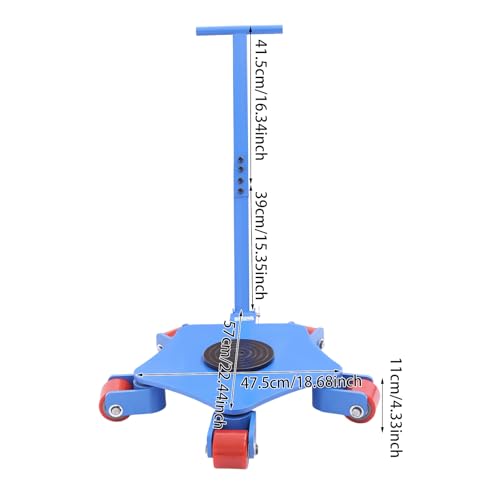 Heavy Duty Machine Dolly Skate Machinery Roller Mover Cargo 4T, Machinery Mover with 5 Swivel Rollers, 8818lbs Machine Moving Skate with Handle for Warehouse and Workshop Transporting (Blue) - color: Blue
