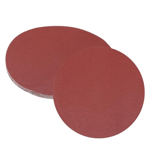 uxcell 12pcs 10-Inch PSA Sanding Discs, 80 Grits Aluminum Oxide Self Adhesive Stick Back Sandpapers, No-Hole Round Wet/Dry Sander Papers, Sand Auto Car Paint, Wood, Metal - size: 80 Grits