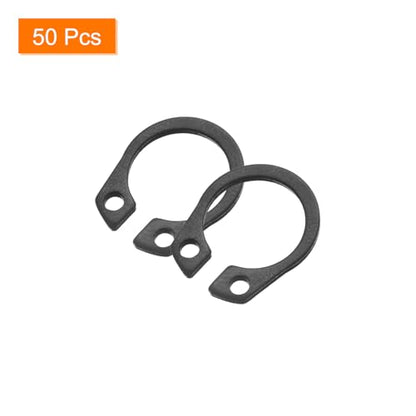 uxcell 50 Pcs External Retaining Rings, 11mm 65Mn Carbon Steel External Circlip Snap Rings Round Wire Snap Rings for Valves Electrical Appliances, Black - color: Black, size: 11mm