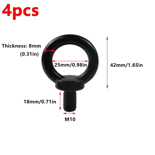 Antrader M10 Lifting Eye Bolts,Machinery Shoulder Lifting Eye Bolt,4Pcs - size: M10,4pcs