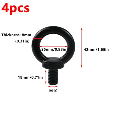 Antrader M10 Lifting Eye Bolts,Machinery Shoulder Lifting Eye Bolt,4Pcs - size: M10,4pcs