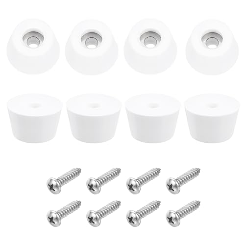 uxcell 8Pcs Rubber Bumper Feet, 0.59" H x0.98 W Round Pads with Stainless Steel Washer and Screws for Furniture, Appliances, Electronics - size: 0.59" H x0.98" W