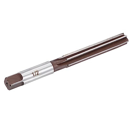 uxcell 1/2" Hand Reamer H8 Accuracy Alloy Tool Steel 6 Flutes Straight Shank Milling Cutter Tool - size: 1/2"