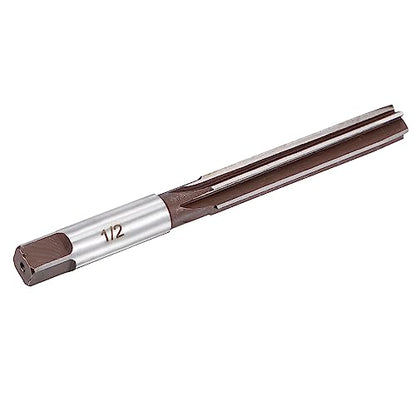 uxcell 1/2" Hand Reamer H8 Accuracy Alloy Tool Steel 6 Flutes Straight Shank Milling Cutter Tool - size: 1/2"