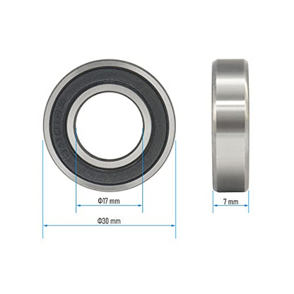6903-2RS 2 PCS Deep Groove Ball Bearing 17×30×7mm Double Black Rubber Sealed Ball Bearing Chrome Steel P0 Z2 Bearing for Industrial Machine,Power Tools and Mechanical Equipment - size: 6903-2RS Size 17×30×7mm
