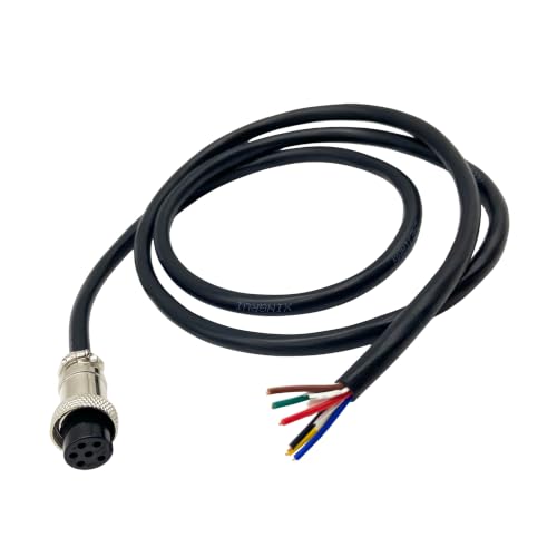 GX16 6 Pin Aviation Connector Cable Female Plug with Wire 2m - color: 6 pin, size: 2 m