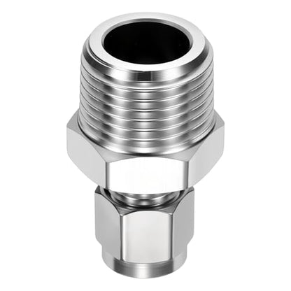 1/4"OD Compression x 1/2" NPT Male Union Coupling Connector - size: 1/4"ODx1/2" MNPT