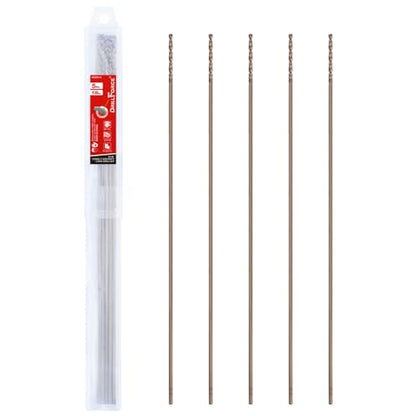 1/8 in. x 12 in. Cobalt Aircraft Extension Drill Bits Set(5PCS), M35 High Speed Steel Drill Bit Extra Long Deep Hole Drilling for Stainless Steel, Plastic and Wood - size: 1/8"x12"(5PCS)