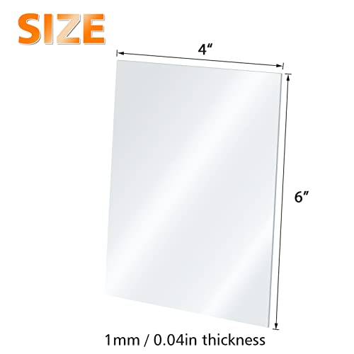 Egofine Plexiglass Sheets Acrylic Sheets 12 Pack of 4x6’’ 0.04 Thick Clear Plastic Cast Transparent Plexi Glass for Crafting Projects, Replacement Picture Frame Glass, DIY Display, Easy to Cut - color: Clear, size: 4x6"