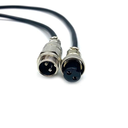 3.28 ft GX16 2 Pin Male to Female Cable, GX16 2Pins Female to Male Head Aviation Cordset Electrical Connector Panel Mount Circular Metal Adapter Cordset for Ships 7A 220V 18AWG (1meter) - size: GX16 2Pin