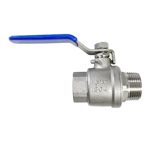 3/4" Male to Female Thread Full Port Ball Valves NPT 304 Stainless Steel for Water Oil Gas WOG1000 - size: 3/4 Inch